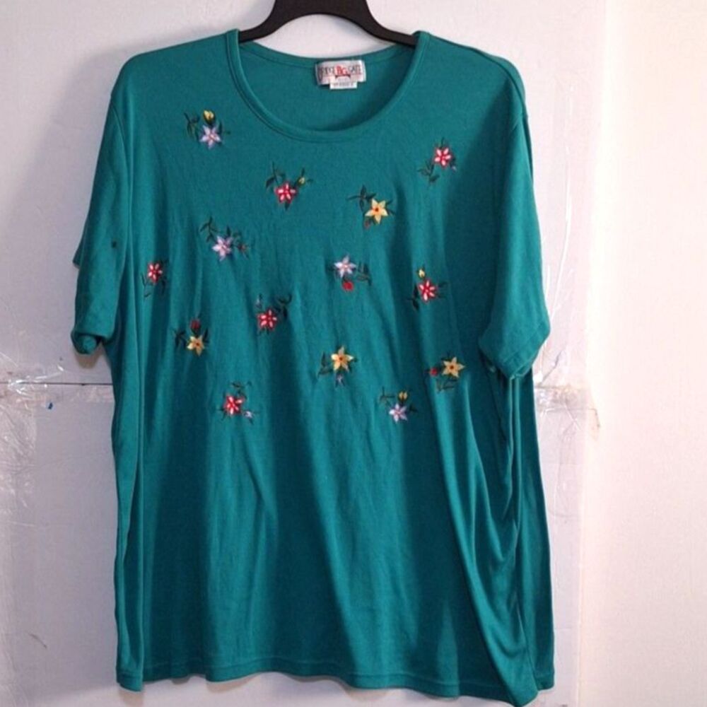 A Bridge Gate Women's Vintage Top Embroidered Floral Grandmacore Plus Sized 3X
